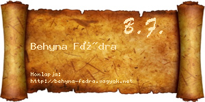 Behyna Fédra névjegykártya